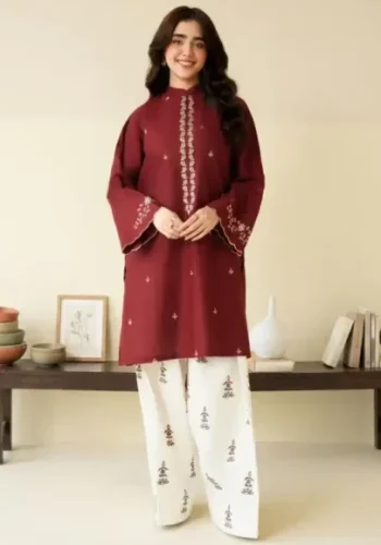 Batik Meroon Lawn Suit SS-BT-2PC-9048 Embroidered Lawn Collection 2026 Price in Pakistan