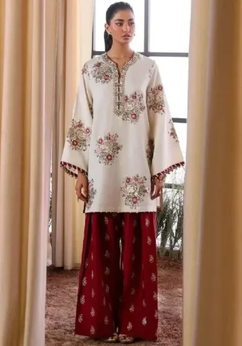 Ethnic White Red Lawn Suit SS-ET-2PC-9051 Embroidered Lawn Collection 2026 Price in Pakistan