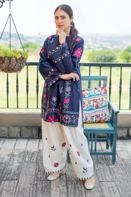 Urge Blue White Embroidered Lawn 2 Piece Suit SS-UR-2PC-9047 Premium Lawn 2026 Collection Pakistan