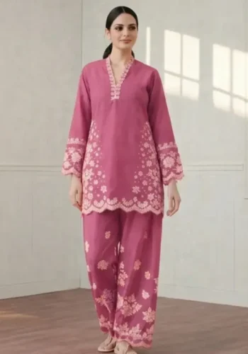 COCO by Zara Shahjahan Light Pink 2 Piece Embroidered Lawn Suit SS-CC-2PC-9044 Summer Collection 2026 sarastore.pk