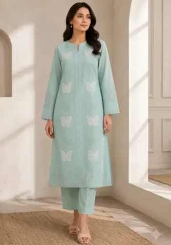 Gul Minay Light Sky Blue Embroidered Lawn 2 Piece Suit – Summer Collection 2026 | SS-GM-2PC-9043 | sarastore.pk