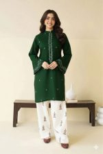 Batik Bottle Green White Embroidered Lawn 2 Piece Suit SS-BT-2PC-9045 Premium Lawn 2026 Collection Pakistan