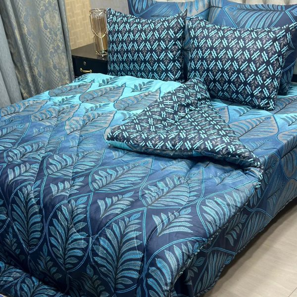 6 Pcs Vicky Razai Set – Printed Danier Cotton Mix King Size - 01