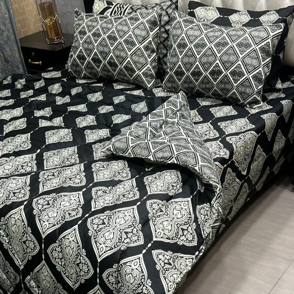 6 Pcs Vicky Razai Set – Printed Danier Cotton Mix King Size - 09