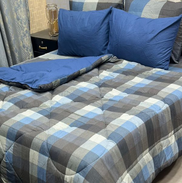 6 Pcs Vicky Razai Set – Printed Danier Cotton Mix King Size - 12