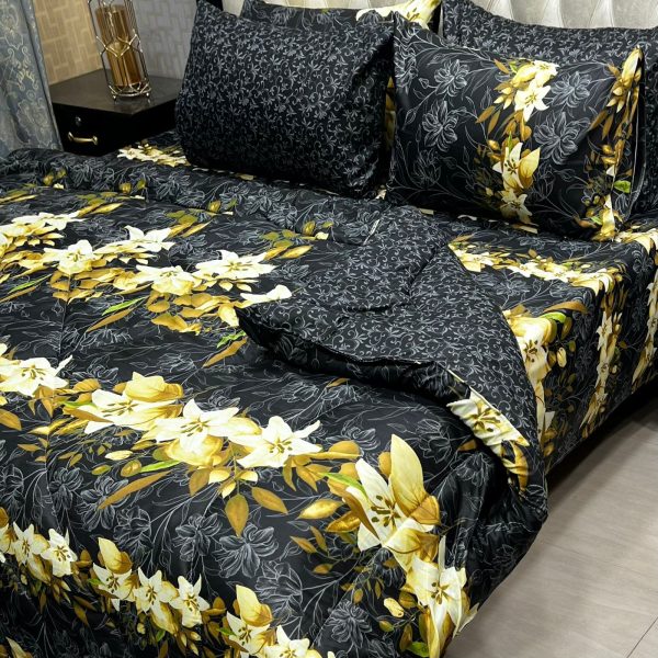 6 Pcs Vicky Razai Set – Printed Danier Cotton Mix King Size - 13