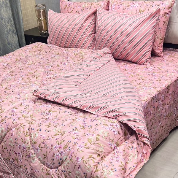 6 Pcs Vicky Razai Set – Printed Danier Cotton Mix King Size - 17