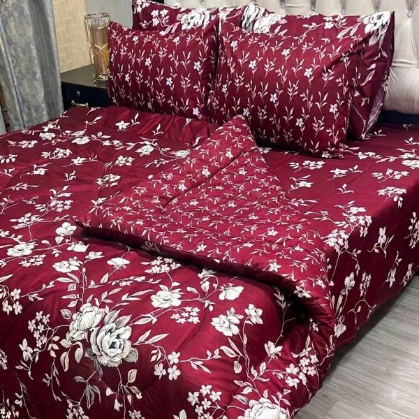6 Pcs Vicky Razai Set – Printed Danier Cotton Mix King Size - 18