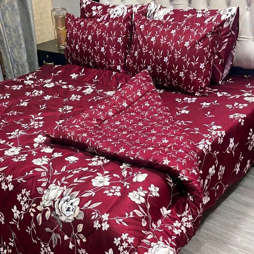 6 Pcs Vicky Razai Set – Printed Danier Cotton Mix King Size (22)