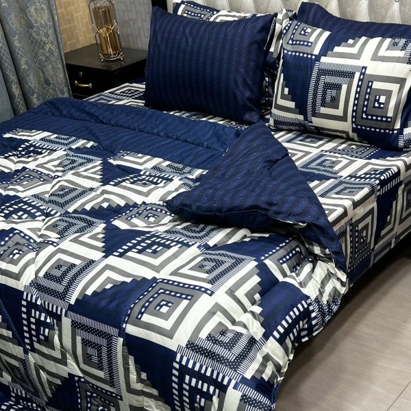 6 Pcs Vicky Razai Set – Printed Danier Cotton Mix King Size - 21