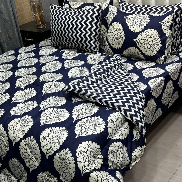 6 Pcs Vicky Razai Set – Printed Danier Cotton Mix King Size - 23