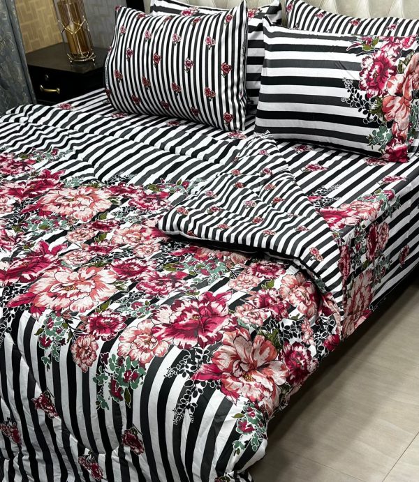 6 Pcs Vicky Razai Set – Printed Danier Cotton Mix King Size - 06