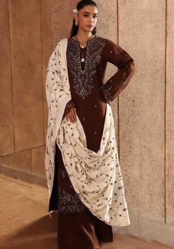 Premium Airjet Dhanak embroidered winter suit RAJBARI 1223 with Dhanak shawl
