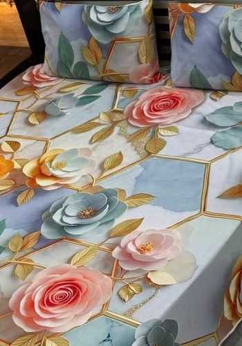 marble-hexagon-9d-digital-printed-bedsheets-micro-cotton-sarastore-pk