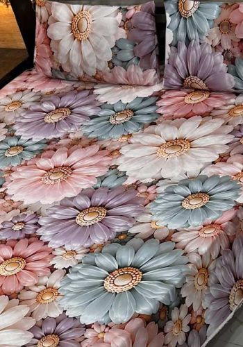pastel-daisy-9d-digital-printed-bedsheets-micro-cotton-sarastore-pk