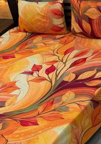 autumn-leaves-9d-digital-printed-bedsheets-micro-cotton-sarastore-pk