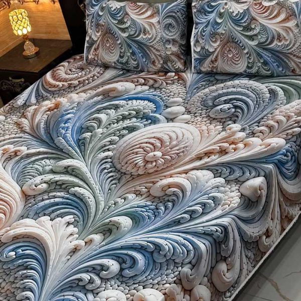 baroque-scroll-9d-digital-printed-bedsheets-micro-cotton-sarastore-pk