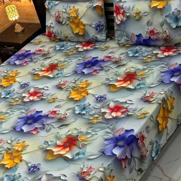 pastel-floral-9d-digital-printed-bedsheets-micro-cotton-sarastore-pk