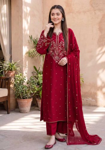batik-embroidered-dhanak-suit-deep-maroon-sarastore-pk
