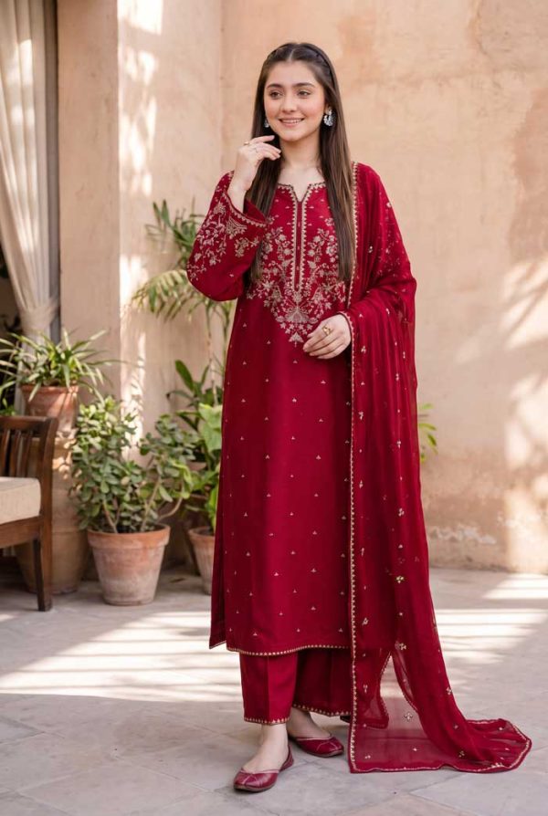 batik-embroidered-dhanak-suit-deep-maroon-sarastore-pk