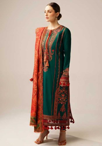 hussain-rehar-embroidered-dhanak-suit-emerald-green-sarastore-pk