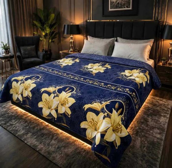 royal-blue-lily-double-bed-ac-blanket-soft-flees-sarastore-pk