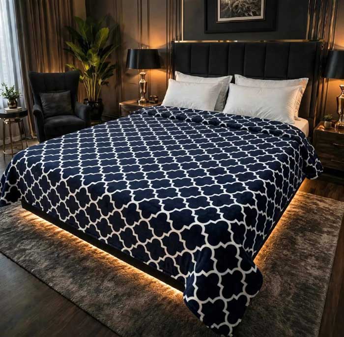 Printed-double-AC-Blanket-(13) navy-blue-trellis-double-bed-ac-blanket-soft-flees-sarastore-pk