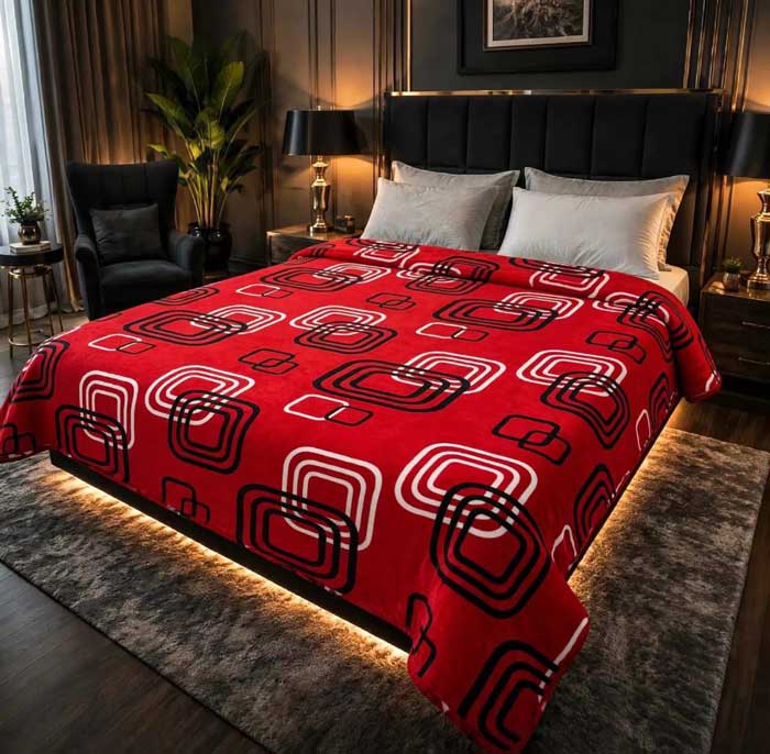 Printed-double-AC-Blanket-(27) red-geometric-double-bed-printed-ac-blanket-soft-flees-sarastore-pk