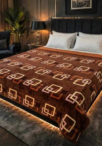 brown-geometric-double-bed-printed-ac-blanket-soft-flees-sarastore-pk