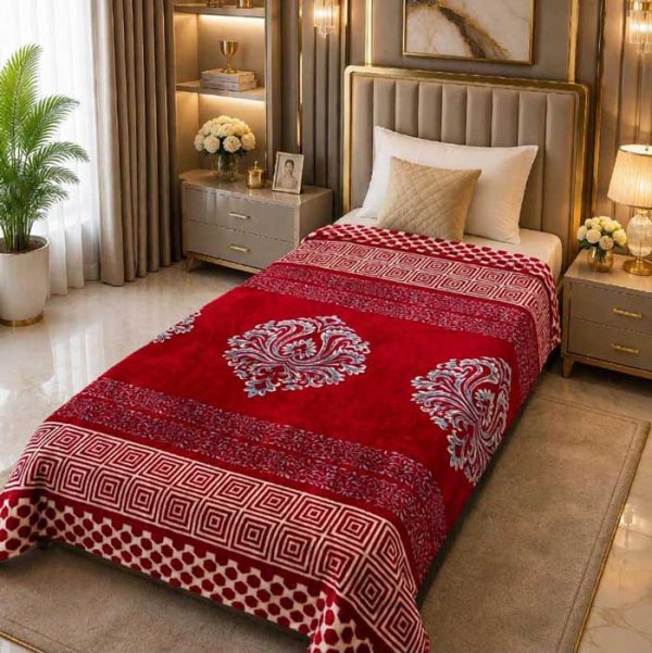 red-damask-single-bed-ac-blanket-soft-fleece-sarastore-pk