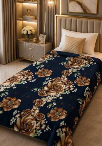 navy-blue-single-bed-printed-ac-blanket-golden-rose-sarastore-pk