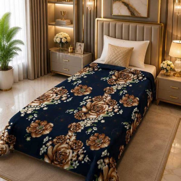 navy-blue-single-bed-printed-ac-blanket-golden-rose-sarastore-pk