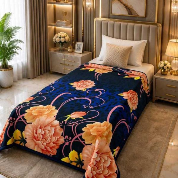 royal-blue-single-bed-printed-ac-blanket-soft-flees-sarastore-pk