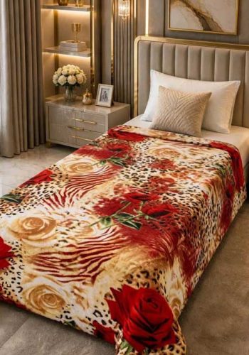 leopard-printed-single-bed-ac-blanket-red-rose-sarastore-pk