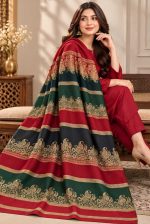 bareeze-maroon-dhanak-plain-suit-with-3d-wool-shawl-sarastore-pk