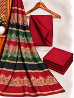bareeze-maroon-dhanak-plain-suit-with-3d-wool-shawl-sarastore-pk
