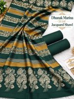 bareeze-bottle-green-dhanak-plain-suit-with-3d-wool-shawl-sarastore-pk