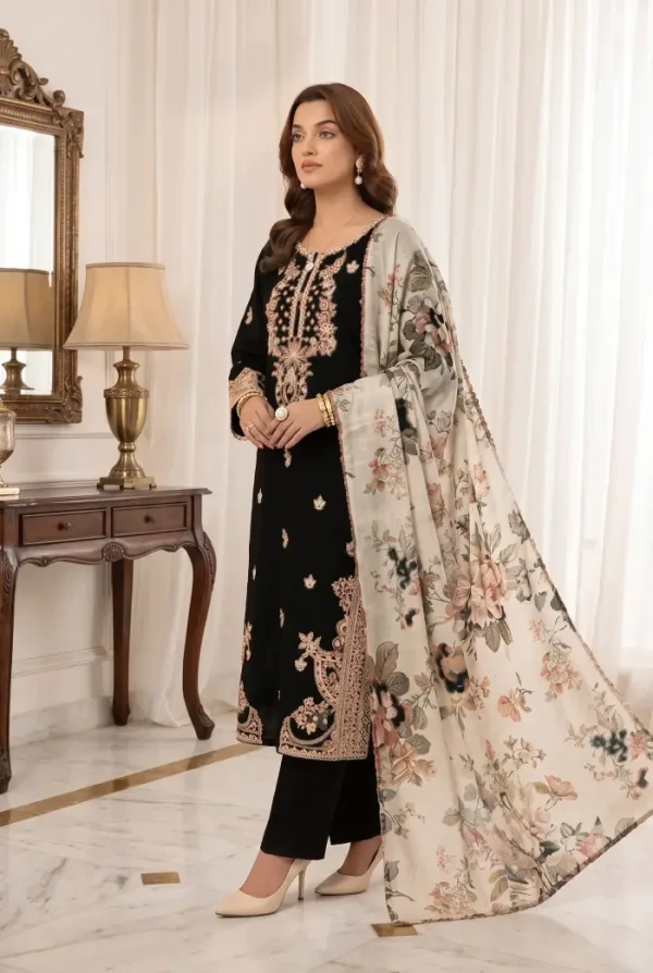 mohagni-black-embroidered-dhanak-suit-winter-collection-sarastore-pk